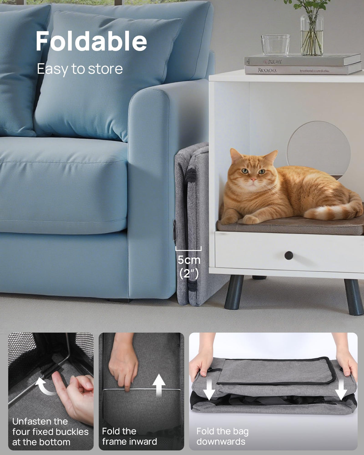 Airline Approved Cat Carrier (Grey / 16.7"L x 11.0"W x 9.0"H)