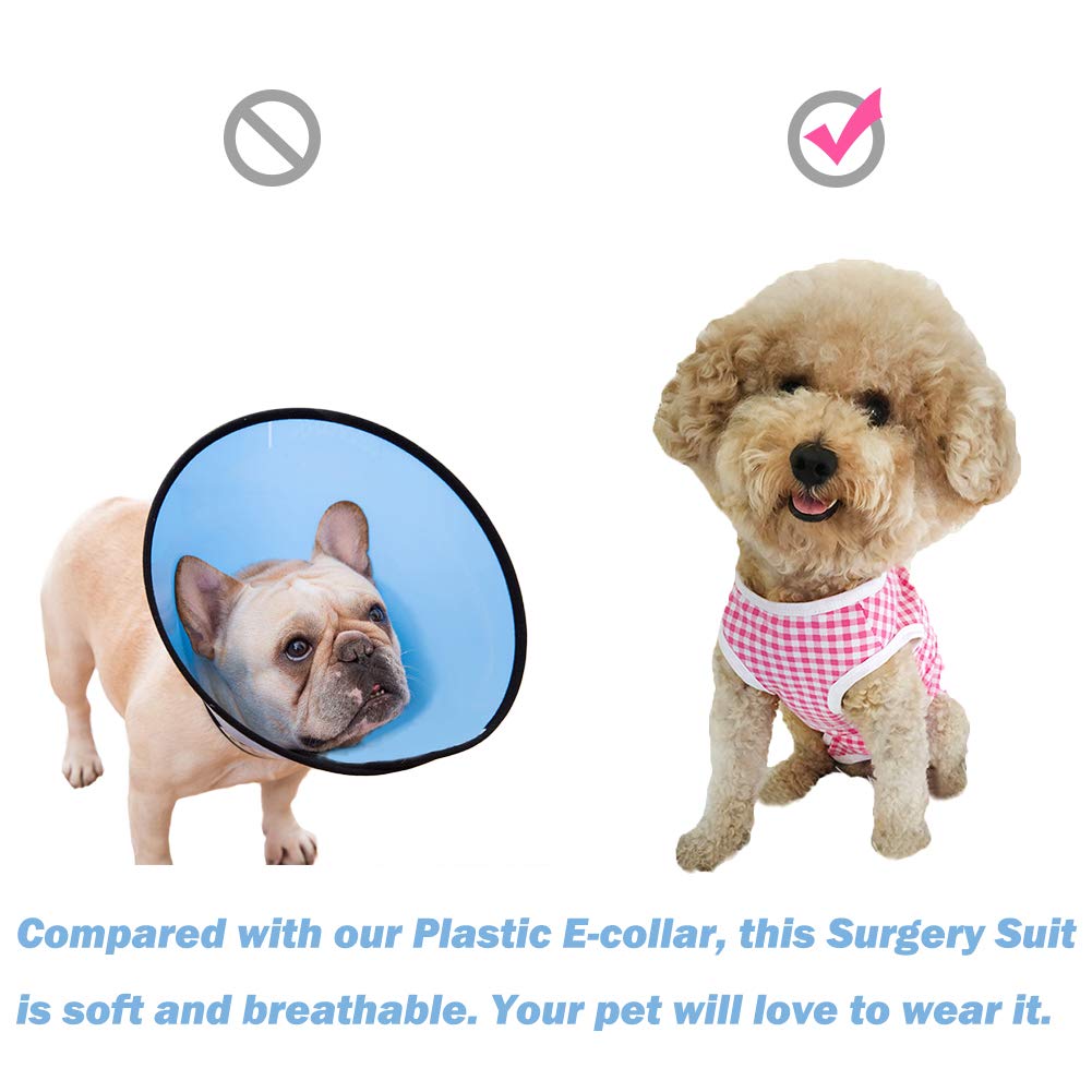 Dog’s Recovery Suit Post Surgery Shirt for Puppy (X-Small / white spot)