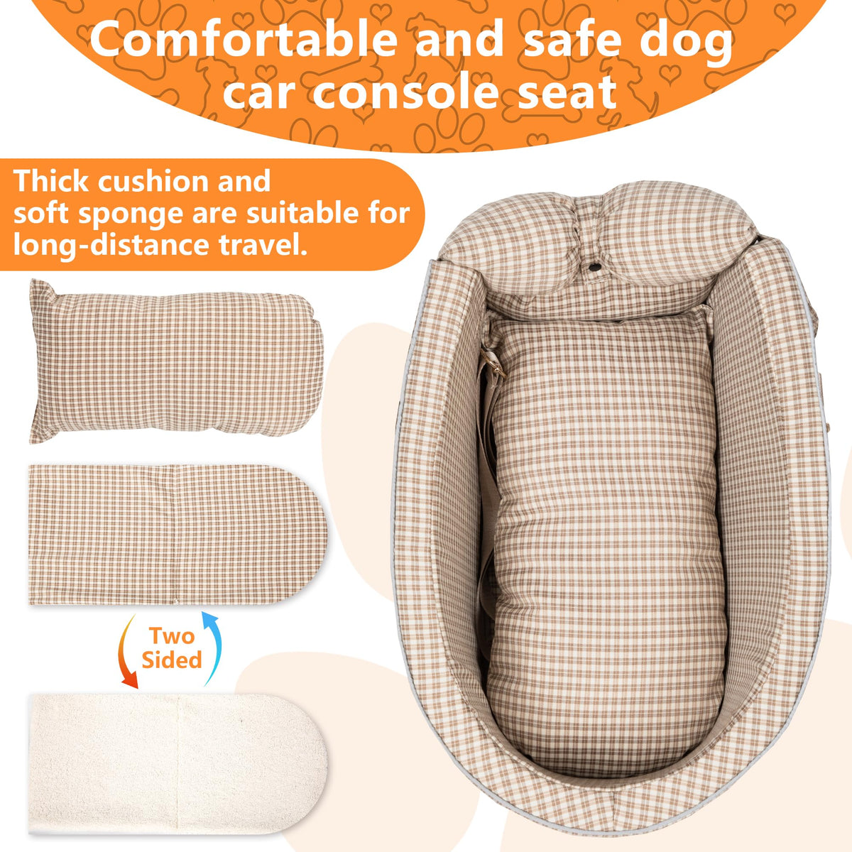 Center Console Dog Car Seat for Small Dogs