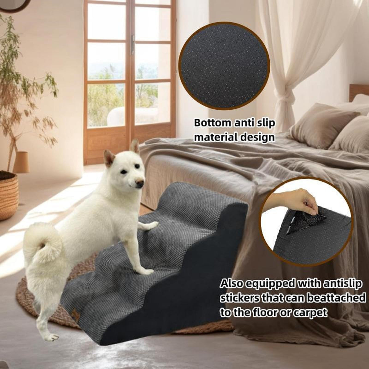 4 Step Dog Stairs for High Beds 18