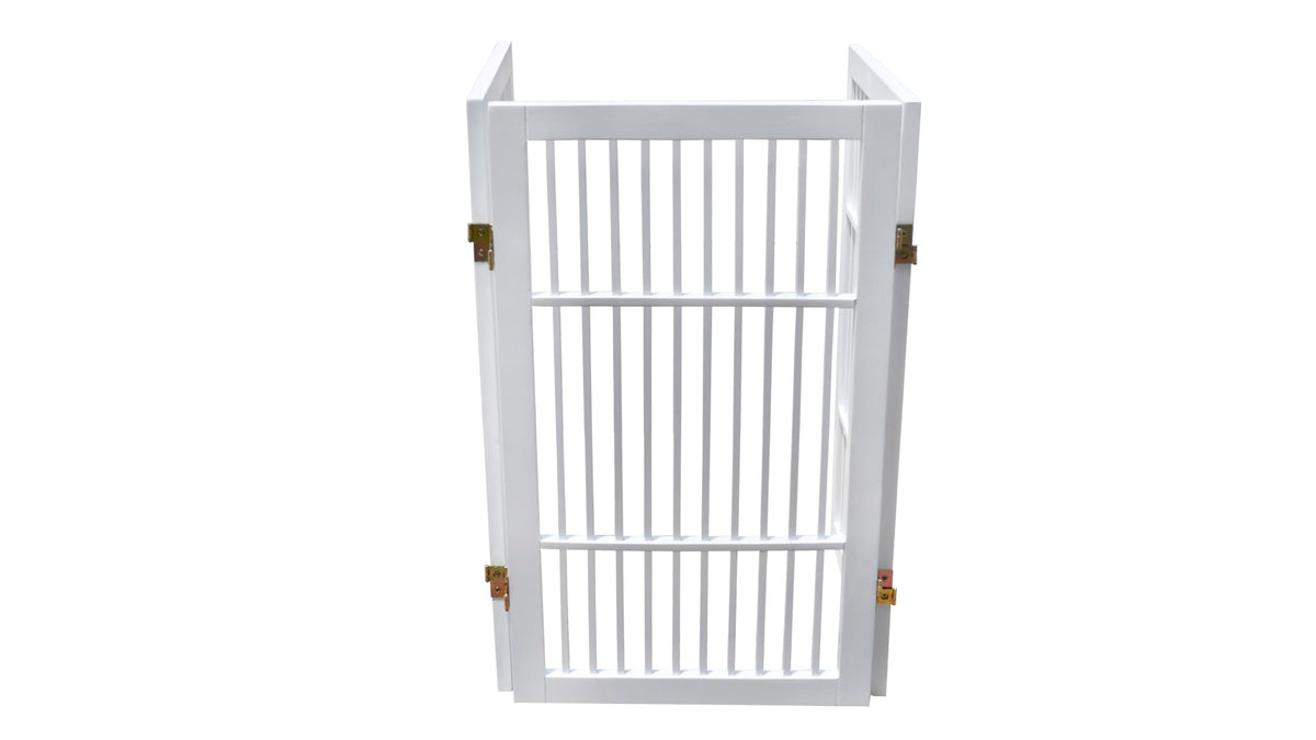 Pet Dog Gate Freestanding (3 Panel 30" Tall / White Pet Gate)
