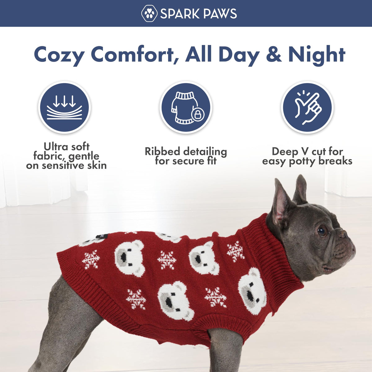 Christmas Knit Dog Sweater (Polar Bear / X-Large)