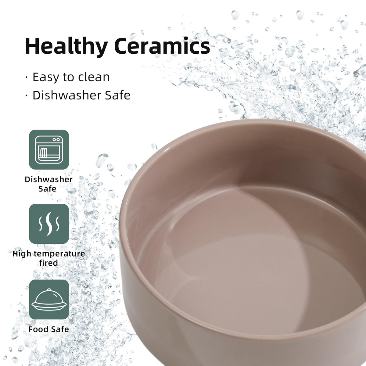 Ceramic Dog Bowls Elevated (Brown Coffee)