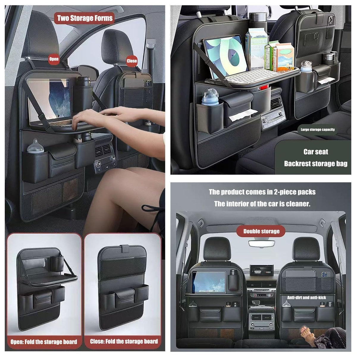 1 Pack Car Organizer (Black 1-piece set)