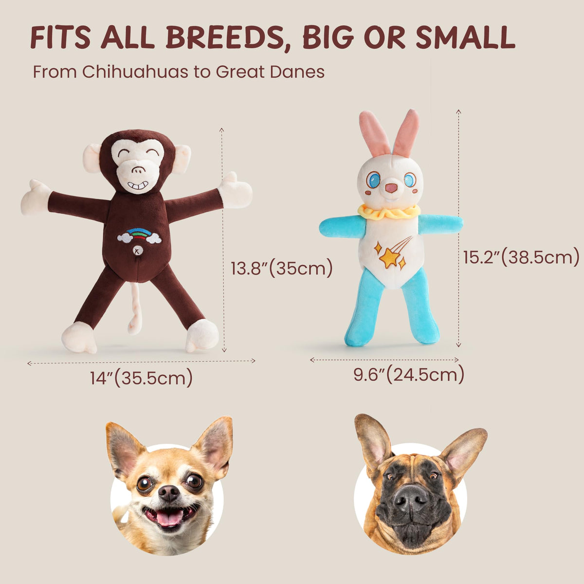 Tearable Pull Rip Apart Dog Toys with Squeaker & Crinkle (Tearable Bundle)