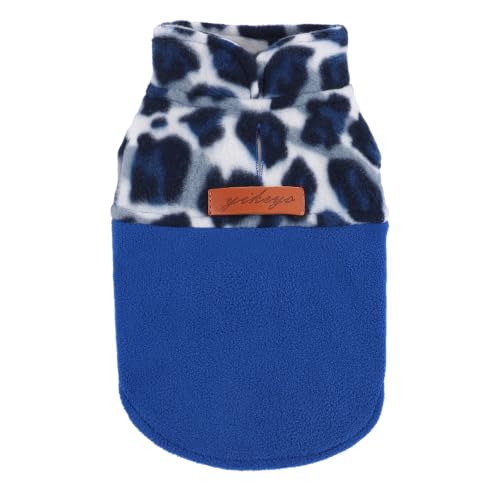 Dog Sweaters for Small Dogs Girl Boy Fleece Puppy Sweater Warm Soft Pet Holiday Clothes for Cats Dogs Chihuahua Sweatshirt Outfit (Blue Camouflage / Small (Chest 15in ))