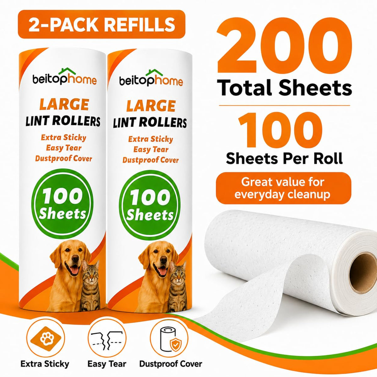 Large Lint Roller Refills