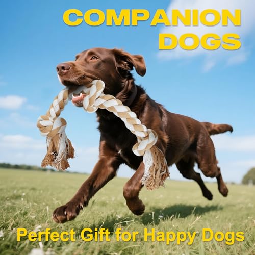 Dog Rope Toys for Medium Large Dogs (White-3 knots / Large)