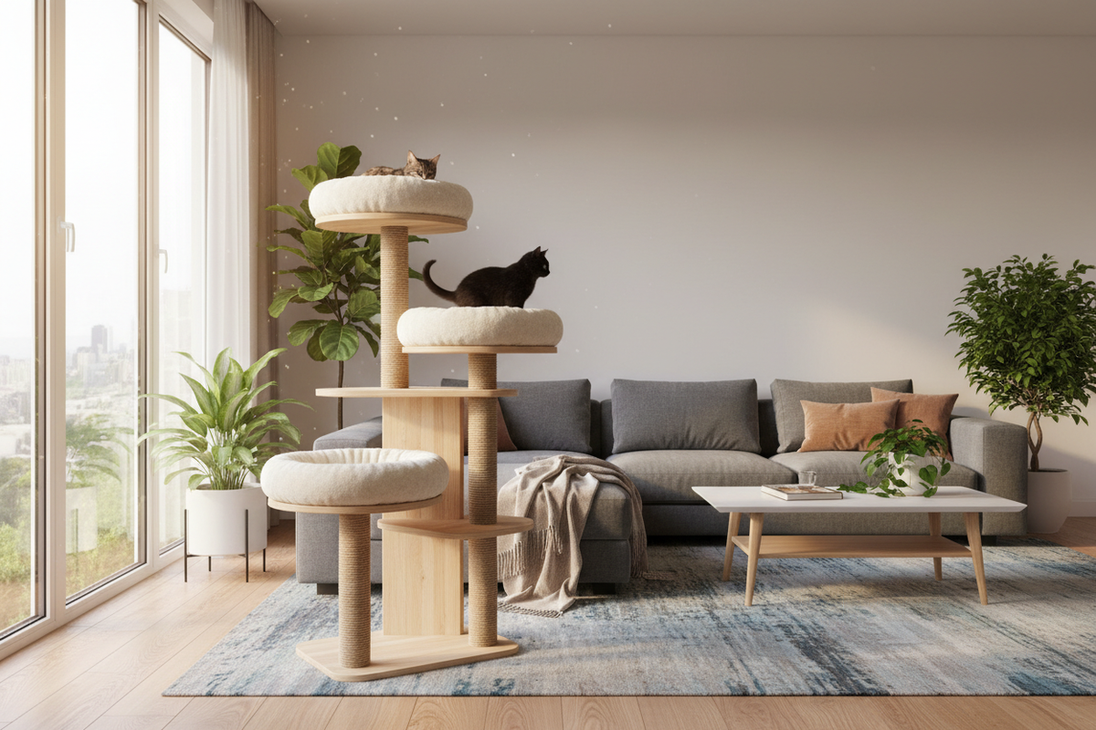 Modern Multi-Level Cat Tower