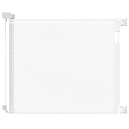 Retractable Baby Gate for Doorways and Stairs (White / 33x71 Inch)