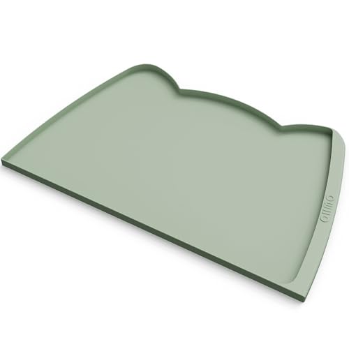 Large Dog Food Mat (24"L x 15"W / Sage Green)