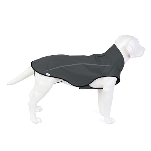 Dog Raincoat Adjustable Waterproof Reflective Rain Jacket for Small Medium Large Dogs (S Chest 22"-25" / Dark Gray)