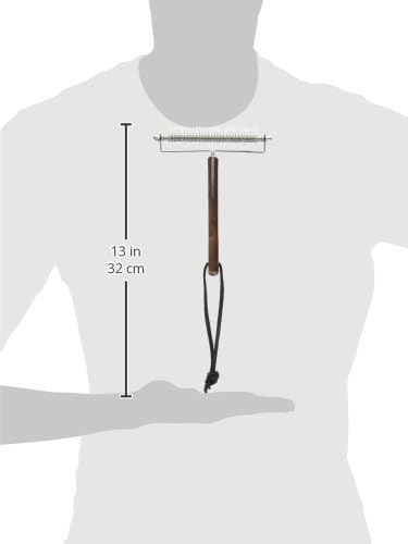 Triple Wide Dematting Undercoat Grooming Rake Stripper Tool for Horses (30 Blade Heavy Coat / Brown)