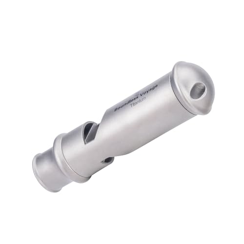Titanium Whistle Emergency Survival Safety Whistles with Lanyard Loud for Outdoor Camping Hiking Coaches Training Sports Keychain Whistle (1 PCS - Ti9019)