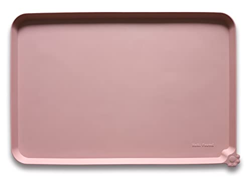 Large Non Slip Pet Feeding Mats (24" x 16" / Neutral Pink)