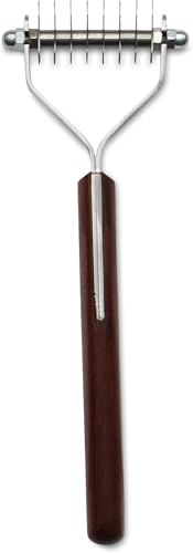 Original Dematting Undercoat Grooming Rake Stripper Tool for Dogs and Cats (8-Blade)