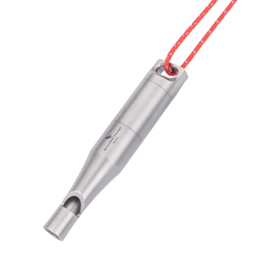 Titanium Whistle Emergency Survival Safety Whistles with Lanyard Loud for Outdoor Camping Hiking Coaches Training Sports Keychain Whistle (1 PCS - Ti9017)