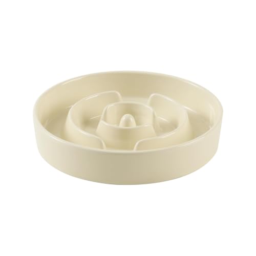 Ceramic Slow Feeder Dog Bowls (Light Yellow)
