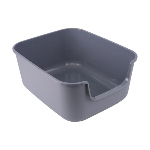 Large Cat Litter Box with High Sides (Grey)