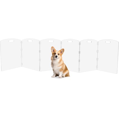 Modern Frame Clear Acrylic Freestanding Pet Gate (24" Height-6 Panel)