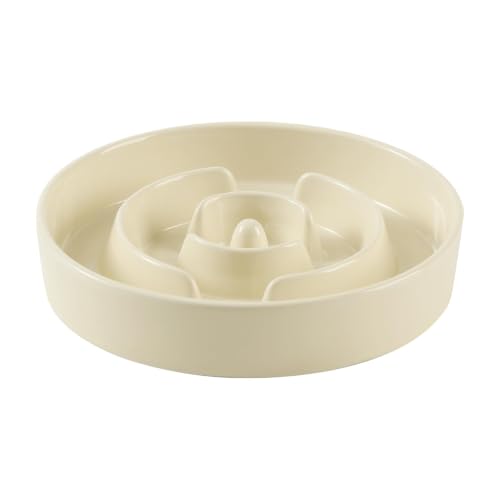 Ceramic Slow Feeder Dog Bowls (Light Yellow)