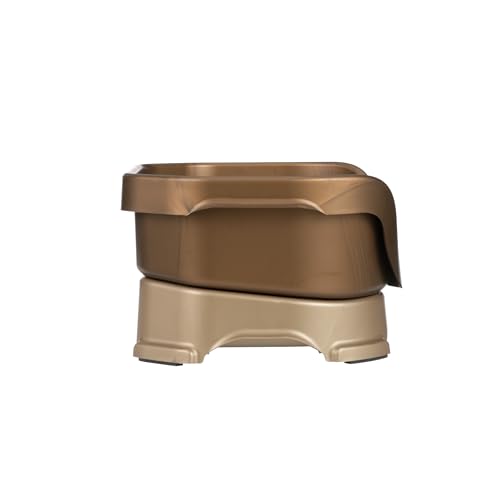 Neater Feeder Deluxe Mess Proof Dog Bowls Elevated for Small Dogs Under 19 lbs (Small with Standard Bowl / Bronze)