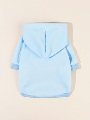 Basic Dog Hoodie Sweatshirt Puppy Sweater Warm Cat Costumes Pet Clothes for Chihuahua Puppy Kitten Small Medium Dogs Light Blue Large (Large / Light Blue)