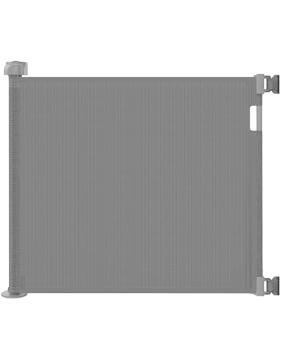 33" H Retractable Baby & Dog Gate (Gray / 33x71 Inch)