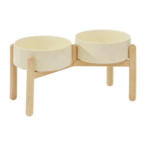 Ceramic Dog Bowls Elevated (Light Yellow)