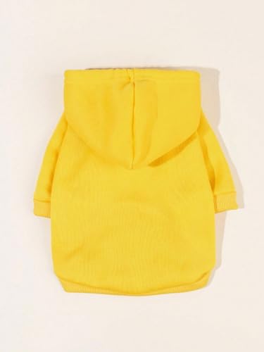 Basic Dog Hoodie Sweatshirt Puppy Sweater Warm Cat Costumes Pet Clothes for Chihuahua Puppy Kitten Small Medium Dogs Yellow Medium (Medium / Yellow)