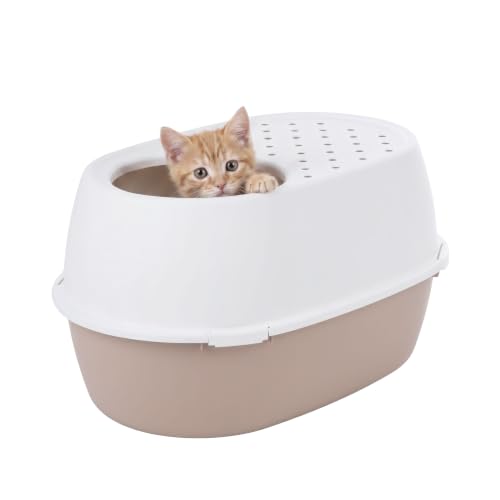 XX Large Top Entry Cat Litter Box (XXL Enclosed / Biege)