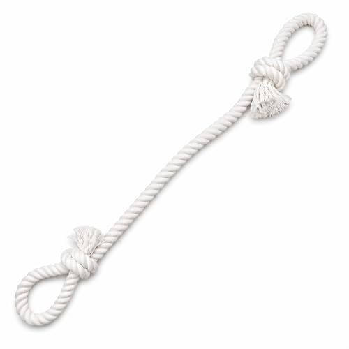 Cotton Dog Rope Toy with Dual Handles 45" Extra Long Tug Toy for Medium to Large Dogs (Interactive Play)