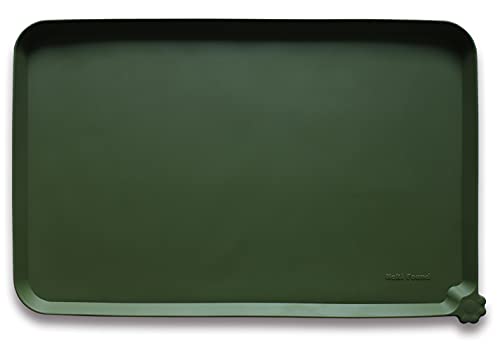 Large Silicone Non Slip Dog Cat Feeding Mats (24" x 16" / Dark Olive)