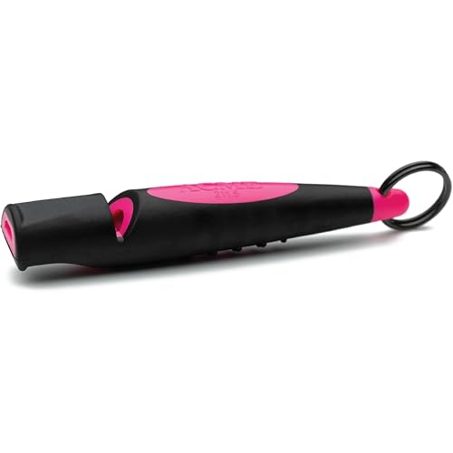 Alpha 211.5 Professional Dog Training Whistle with Enhanced Ergonomic Grip. BPA (Black on Day Glow Pink)