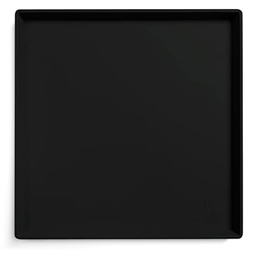 Dog Food Mat Waterproof Dog Bowl Mat for Food and Water (Extra Small: 11" x 11" / Black)