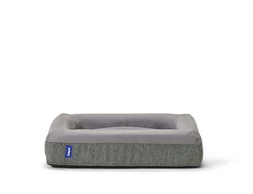 Dog Bed Plush Memory Foam (Gray / Small)