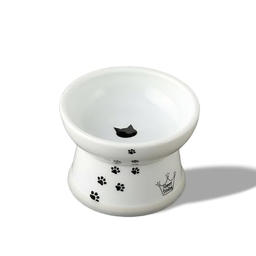Necoichi Ceramic Elevated Cat Food Bowl (Cat / Regular)