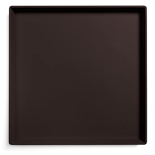 Dog Food Mat Waterproof Dog Bowl Mat for Food and Water (Extra Small: 11" x 11" / Coffee)