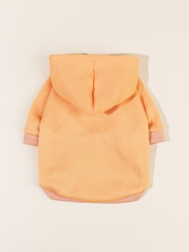 Basic Dog Hoodie Sweatshirt Puppy Sweater Warm Cat Costumes Pet Clothes for Chihuahua Puppy Kitten Small Medium Dogs Orange XX (XX-Small / Orange)