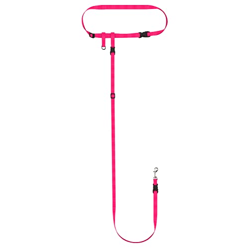 Hands Free Dog Leash (Small Dog System (Large Belt (27"- 50" Waist)) / Pink)