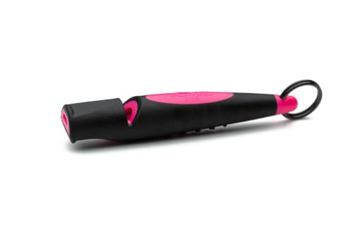 Alpha 210.5 Dog Training Whistle with Enhanced Ergonomic Grip. BPA (Black on Day Glow Pink)
