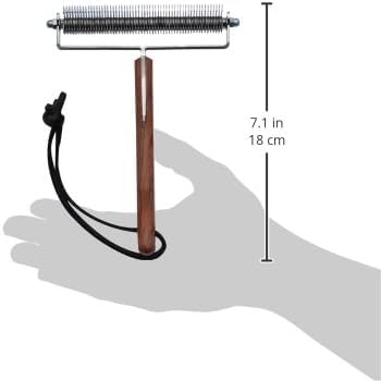 Triple Wide Dematting Undercoat Grooming Rake Stripper Tool for Horses (60 Blade Extra Fine / Brown)