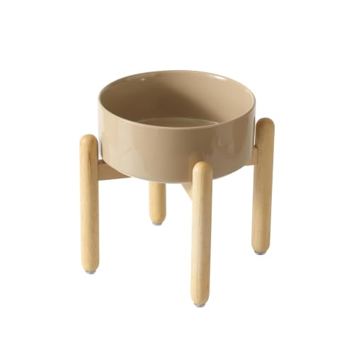 Ceramic Dog Bowls Elevated (Greige)