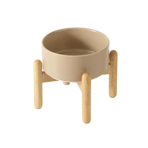 Ceramic Dog Bowls Elevated (Greige)