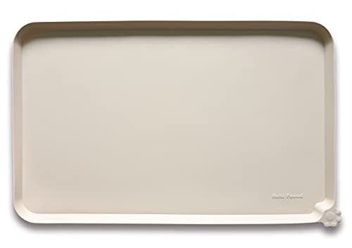 L Silicone Non Slip Pet Dog Cat Bowl Mats (22" x 14" / PapayaWhip)