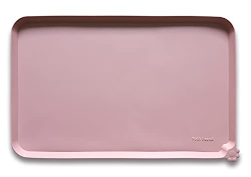 L Silicone Non Slip Pet Food Mats (22" x 14" / Neutral Pink)
