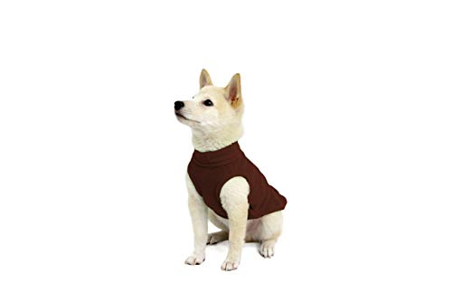 Stretch Fleece Vest Dog Sweater (Small Length (9") / Brown)