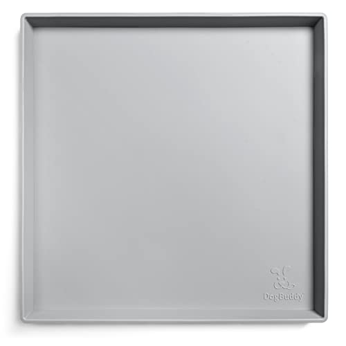 Dog Food Mat Waterproof Dog Bowl Mat for Food and Water (Extra Small: 11" x 11" / Mist)