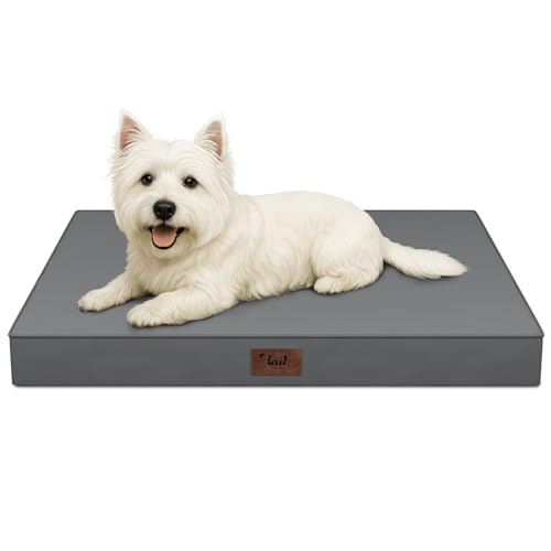 Waterproof Orthopedic Dog Crate Bed for Small Dogs & Cats (Grey / 23.0"L x 17.0"W x 2.5"Th)