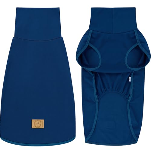 2 Pack Dog Sweater Fleece Vest Dog Sweatshirt Turtleneck Warm Stretchy Pullover Pet Clothes Cold Weather for Medium Large Boy Dogs (XX-Large(Chest-32.7") / Stripe Blue)